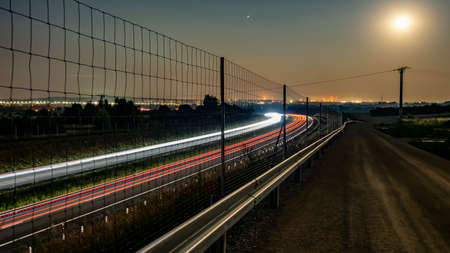 lights of cars with night. long exposureの写真素材