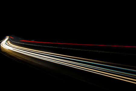 lights of cars with night. long exposureの写真素材
