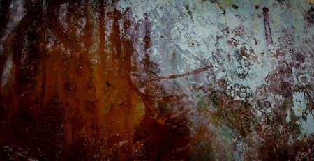 copper plate covered with a blue patinaの写真素材