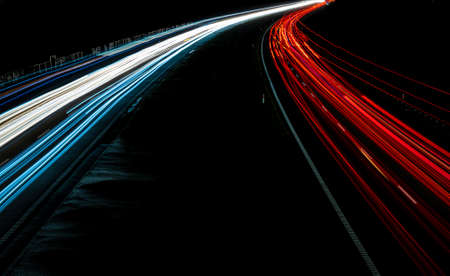 lights of cars with night. long exposureの写真素材