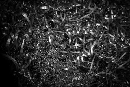 silver steel shavings with visible details. background or textureの写真素材