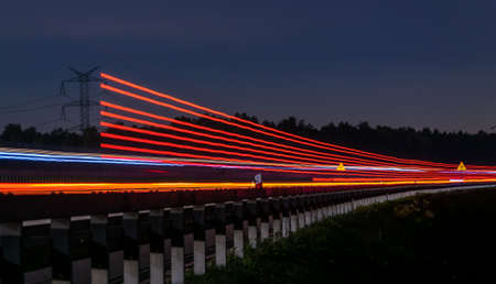 lights of cars with night. long exposureの写真素材
