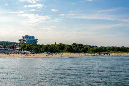 Miedzyzdroje, Poland -06.09.2021 - beach in Miedzyzdrojeのeditorial素材
