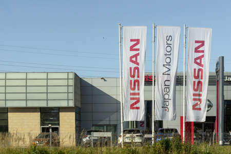 Sosnowiec, Poland -28.10.2021- Nissan car showroom in Sosnowiecのeditorial素材