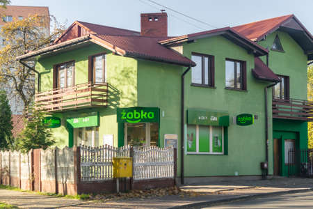 Sosnowiec, Poland -28.10.2021- Å»abka chain store in Sosnowiecのeditorial素材