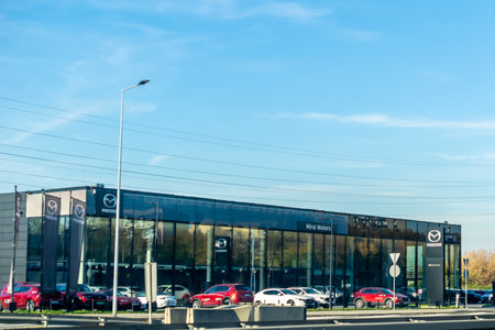 Sosnowiec, Poland -28.10.2021- Mazda car showroom in Sosnowiecのeditorial素材