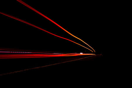 lights of cars with night. long exposureの写真素材
