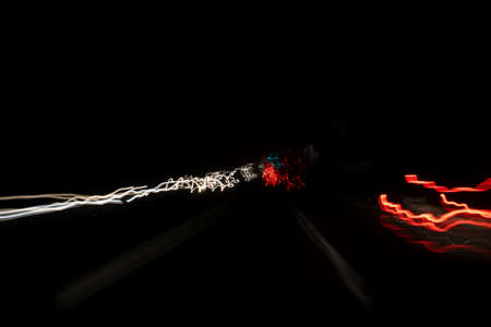 lights of cars with night. long exposureの写真素材