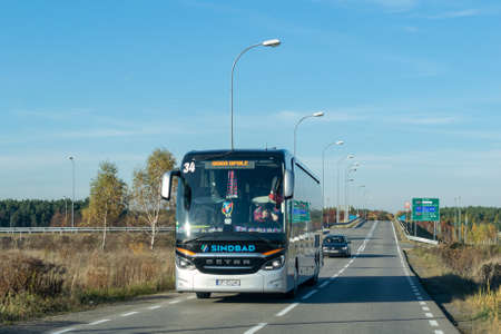 Mierzecice, Poland -28.10.2021- Sinbad bus in Mierzeciceのeditorial素材