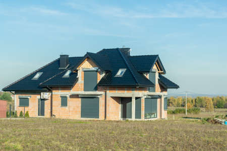 Targoszyce, Poland -28.10.2021- construction of a new house in Targoszyceのeditorial素材