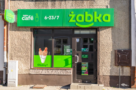 Siewierz, Poland -31.10.2021- Å»abka chain store in Siewierzのeditorial素材