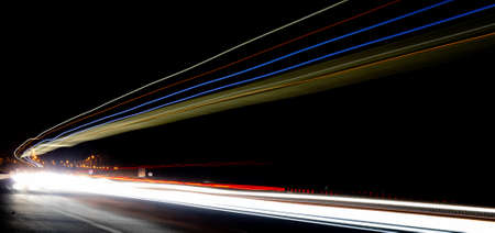 lights of cars with night. long exposureの写真素材