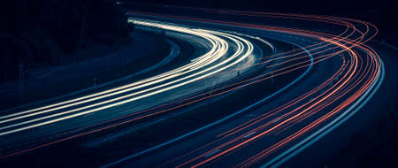lights of cars with night. long exposureの写真素材