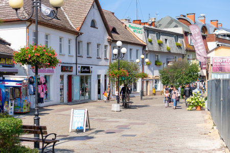 Miedzyzdroje, Poland -06.09.2021 - streets in the seaside town of Miedzyzdrojeのeditorial素材
