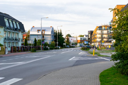 Miedzyzdroje, Poland -06.09.2021 - streets in the seaside town of Miedzyzdrojeのeditorial素材