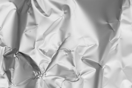 crumpled aluminum foil with visible details. backgroundの写真素材