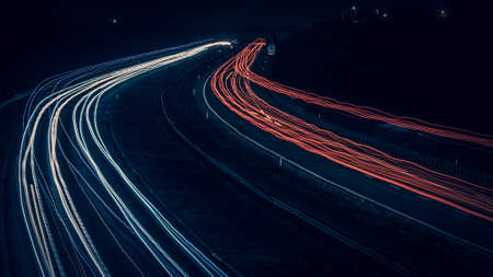 lights of cars with night. long exposureの写真素材