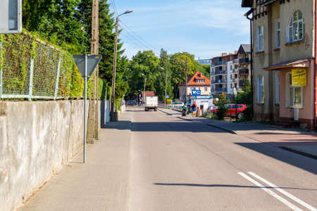 Miedzyzdroje, Poland -06.09.2021 - streets in the seaside town of Miedzyzdrojeのeditorial素材