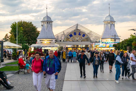 Miedzyzdroje, Poland -06.09.2021 - entrances to the sea pier in MiÄdzyzdrojeのeditorial素材