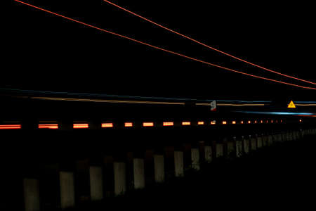 lights of cars with night. long exposureの写真素材