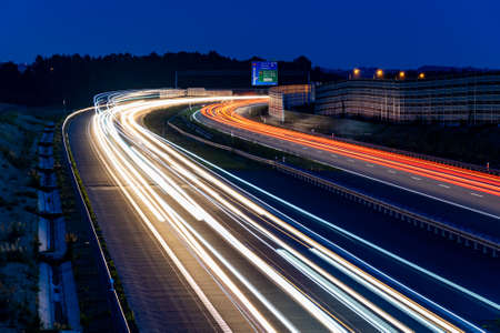 lights of cars with night. long exposureの写真素材