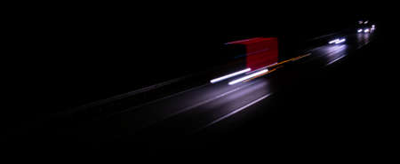 abstract red car lights at night. long exposureの写真素材