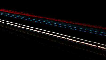 lights of cars with night. long exposureの写真素材