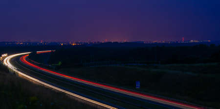 lights of cars with night. long exposure