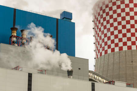 industrial coal power plant in Lagisza in Silesiaの写真素材