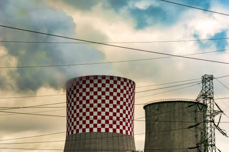 industrial coal power plant in Lagisza in Silesiaの写真素材