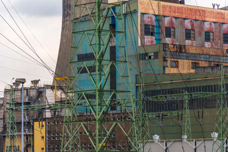 industrial coal power plant in Lagisza in Silesiaの写真素材