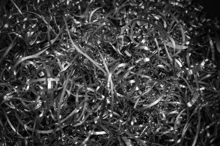 silver steel shavings with visible details. background or textureの写真素材