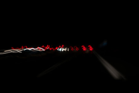 lights of cars with night. long exposureの写真素材