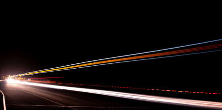 lights of cars with night. long exposureの写真素材