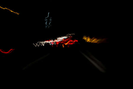 lights of cars with night. long exposureの写真素材