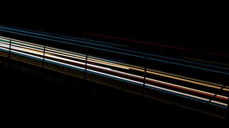 lights of cars with night. long exposureの写真素材