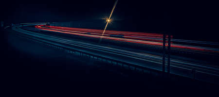 lights of cars with night. long exposureの写真素材