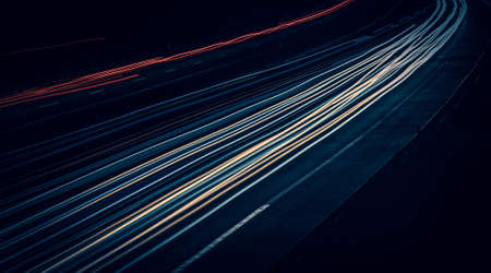 lights of cars with night. long exposureの写真素材