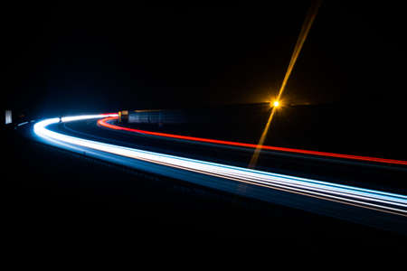 lights of cars with night. long exposureの写真素材