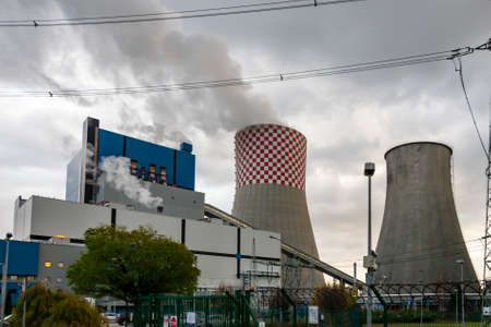industrial coal power plant in Lagisza in Silesiaの写真素材