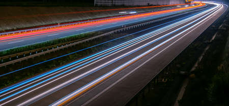 lights of cars with night. long exposureの写真素材