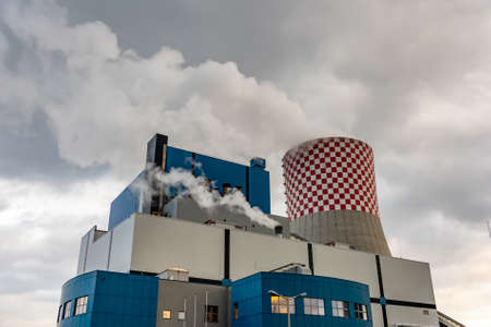 industrial coal power plant in Lagisza in Silesiaの写真素材