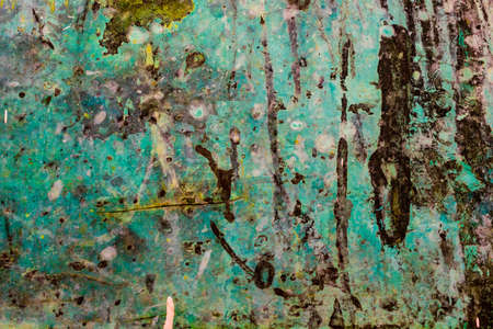 copper plate covered with a blue patinaの写真素材