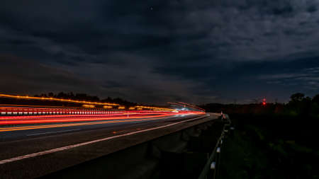 lights of cars with night. long exposureの写真素材