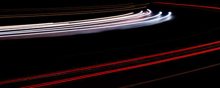 lights of moving cars at night. long exposureの写真素材