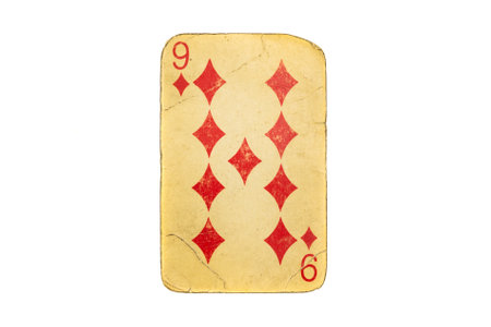 old dirty poker card isolated on whiteの写真素材