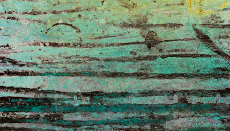 copper plate covered with a blue patinaの写真素材