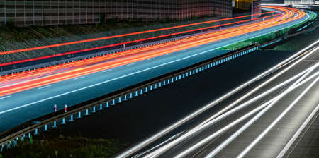 lights of cars with night. long exposureの写真素材
