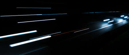 lights of moving cars at night. long exposureの写真素材
