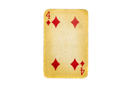 old dirty poker card isolated on whiteの写真素材